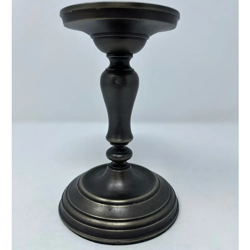 Restoration Hardware Durable Metal Brushed Brass Finish Candle Holder 6